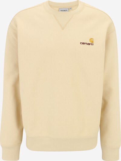 Carhartt WIP Sweat-shirt 'American Script' en chocolat / cappuccino / jaune foncé, Vue avec produit