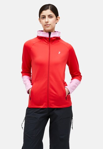 PEAK PERFORMANCE Athletic Fleece Jacket in Red