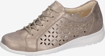 WALDLÄUFER Schnürschuh in Gold: Vorderseite