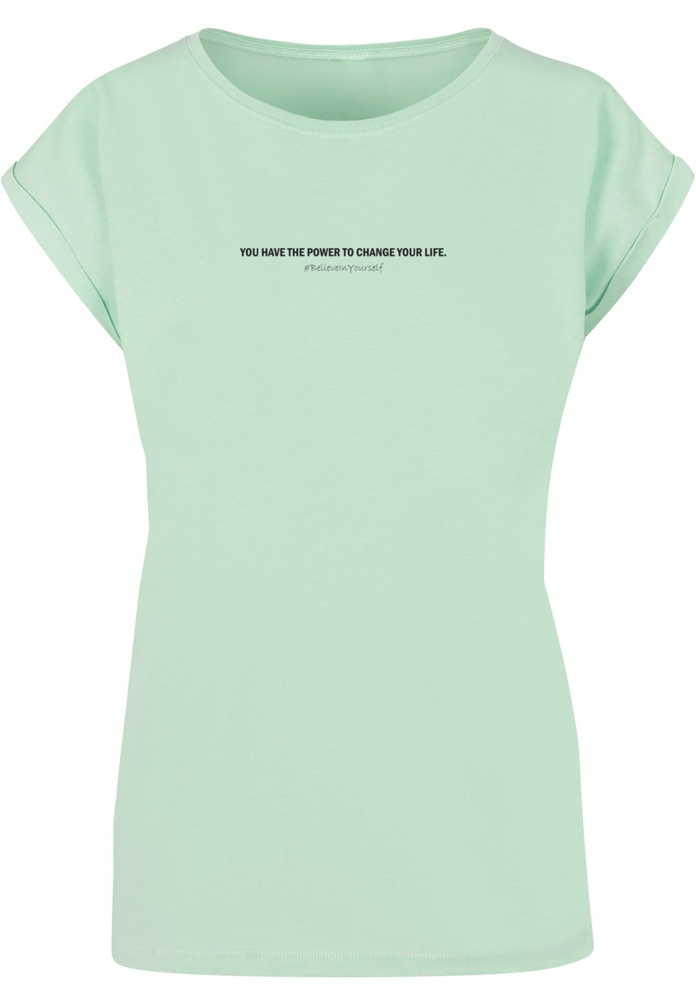 Merchcode Shirt 'WD - Believe In Yourself' in Green: front