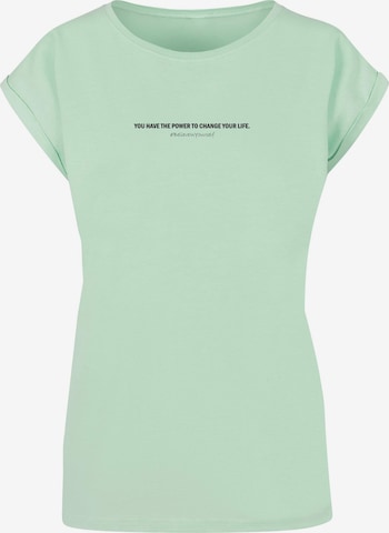 Merchcode T-Shirt 'WD - Believe In Yourself' in Grün: predná strana
