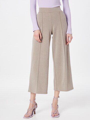ICHI Wide leg Pants 'Nevelin' in Brown: front