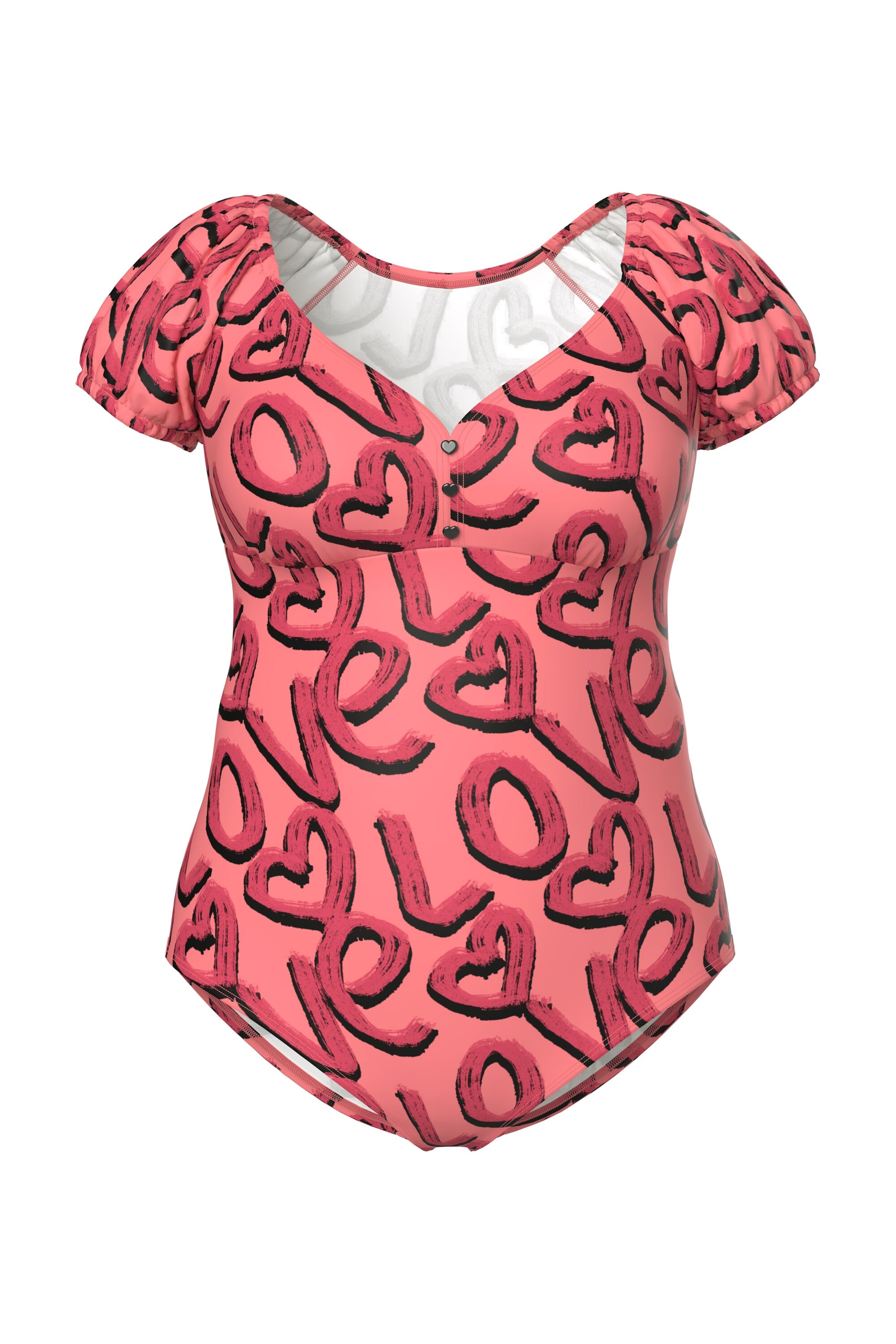 Maillot de bain Ulla Popken en orange : devant