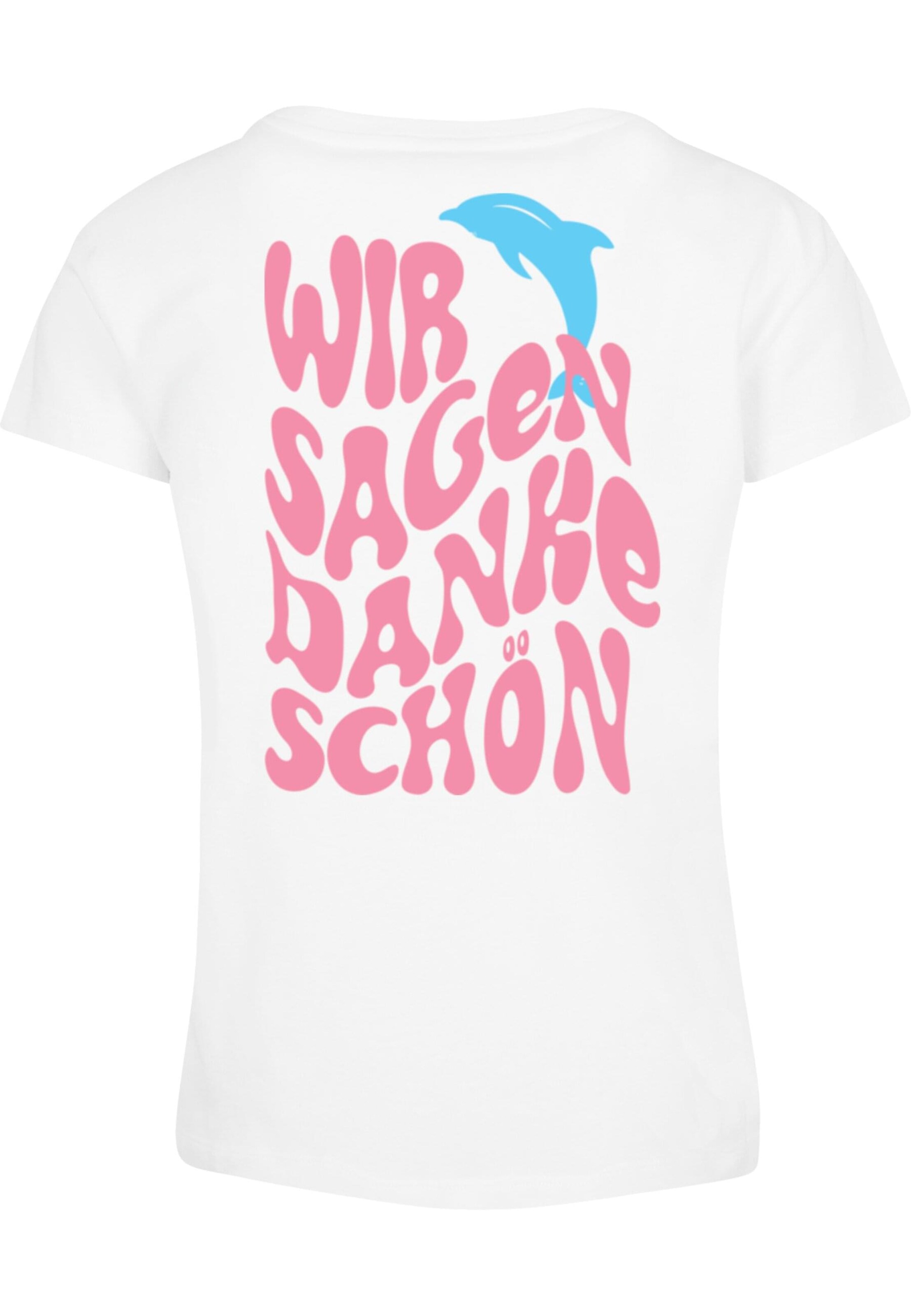 Merchcode Shirt 'Die Flippers - Wir Sagen Danke Schön' in Wit