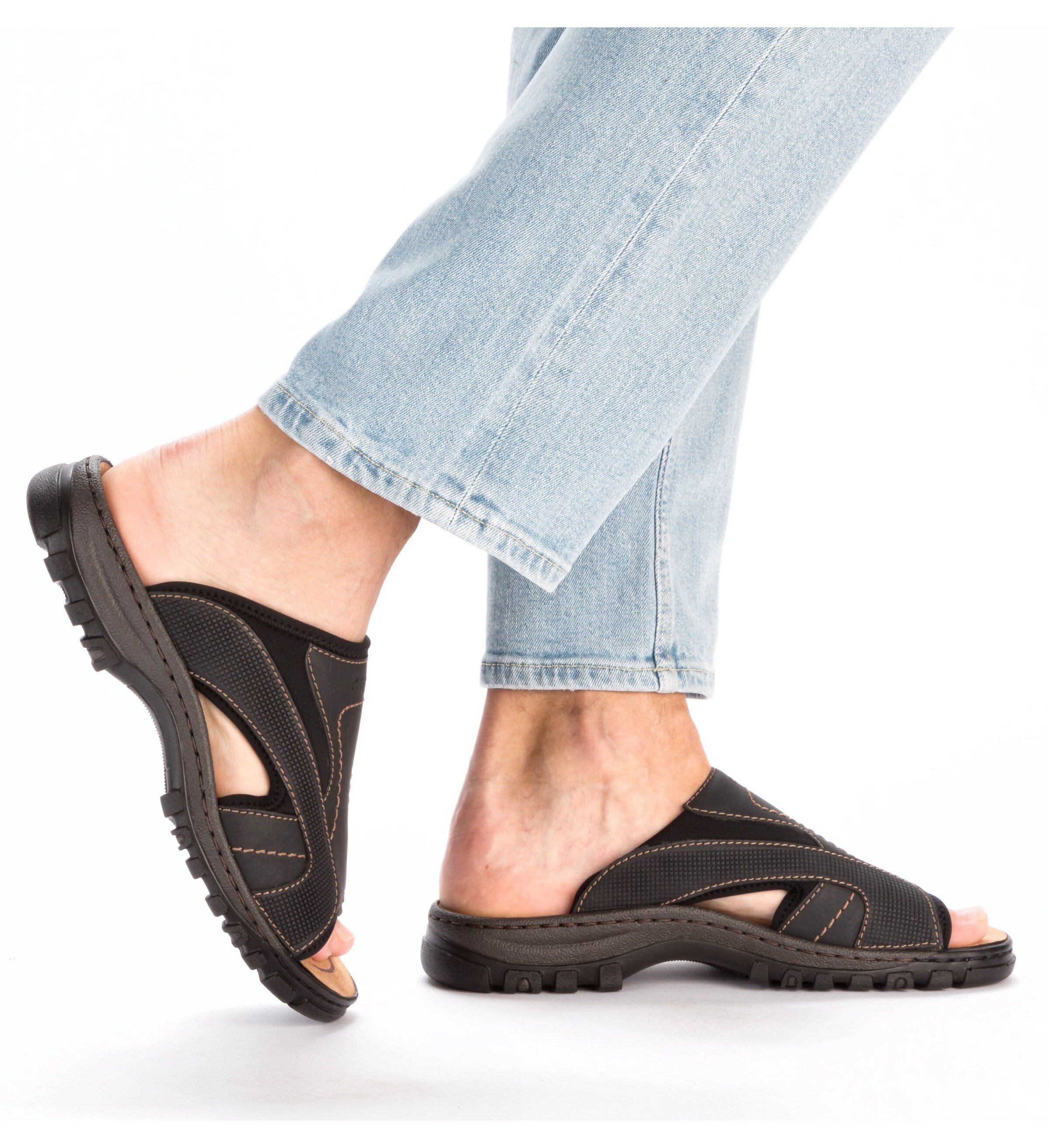 Rieker Mules in Blue: front