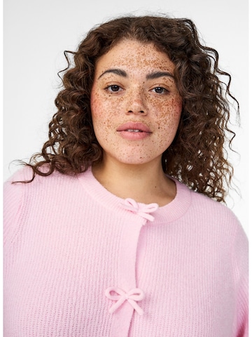 Zizzi Вязаная кофта 'Casunny' в Ярко-розовый