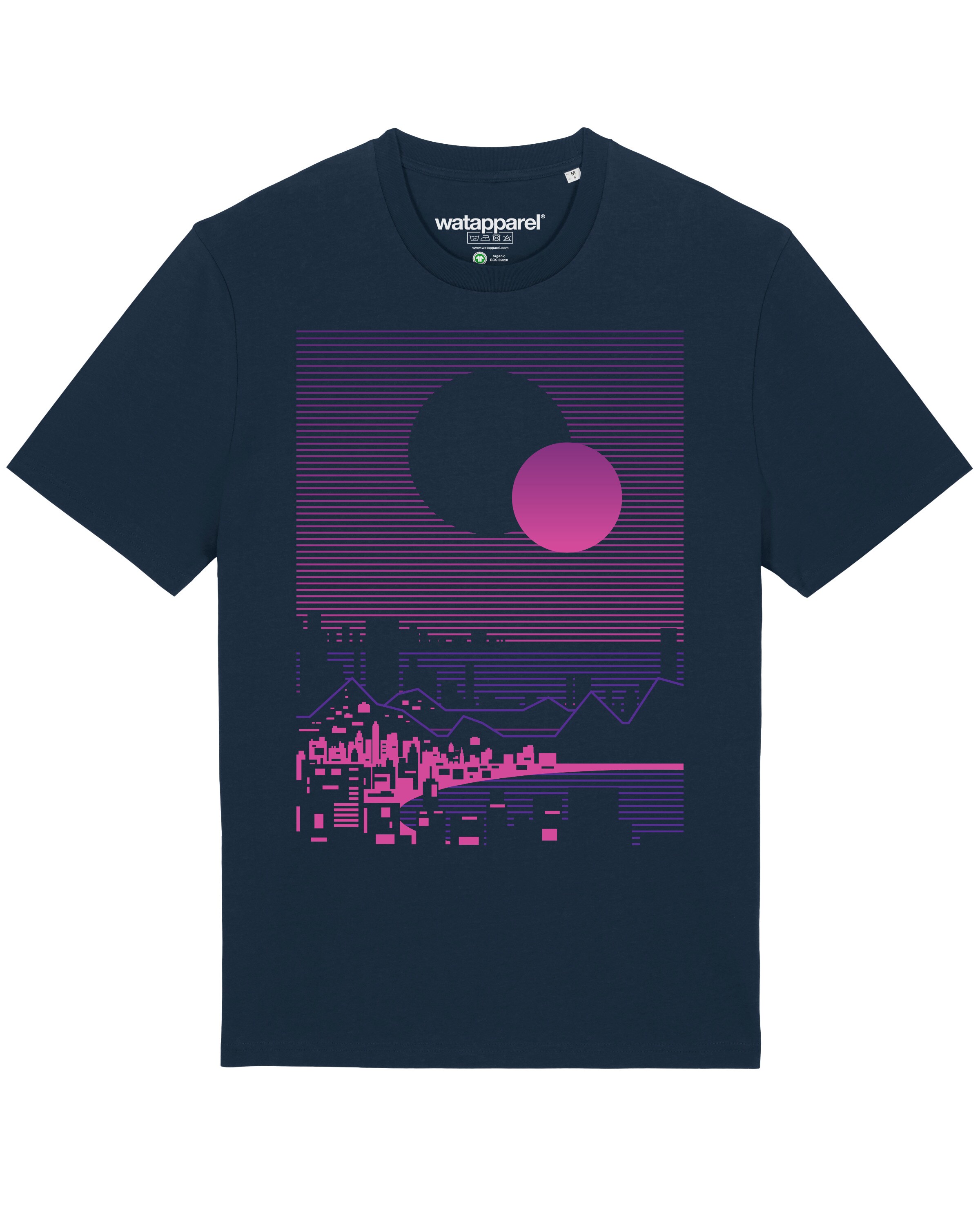 T-Shirt 'Sun and Moon Skyline' Watapparel en bleu : devant