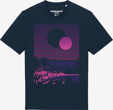 Watapparel Shirt 'Sun and Moon Skyline' in Blue: front