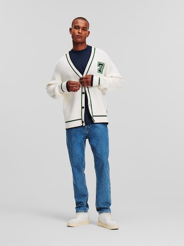 Karl Lagerfeld - Casaco de malha ' Varsity ' em branco