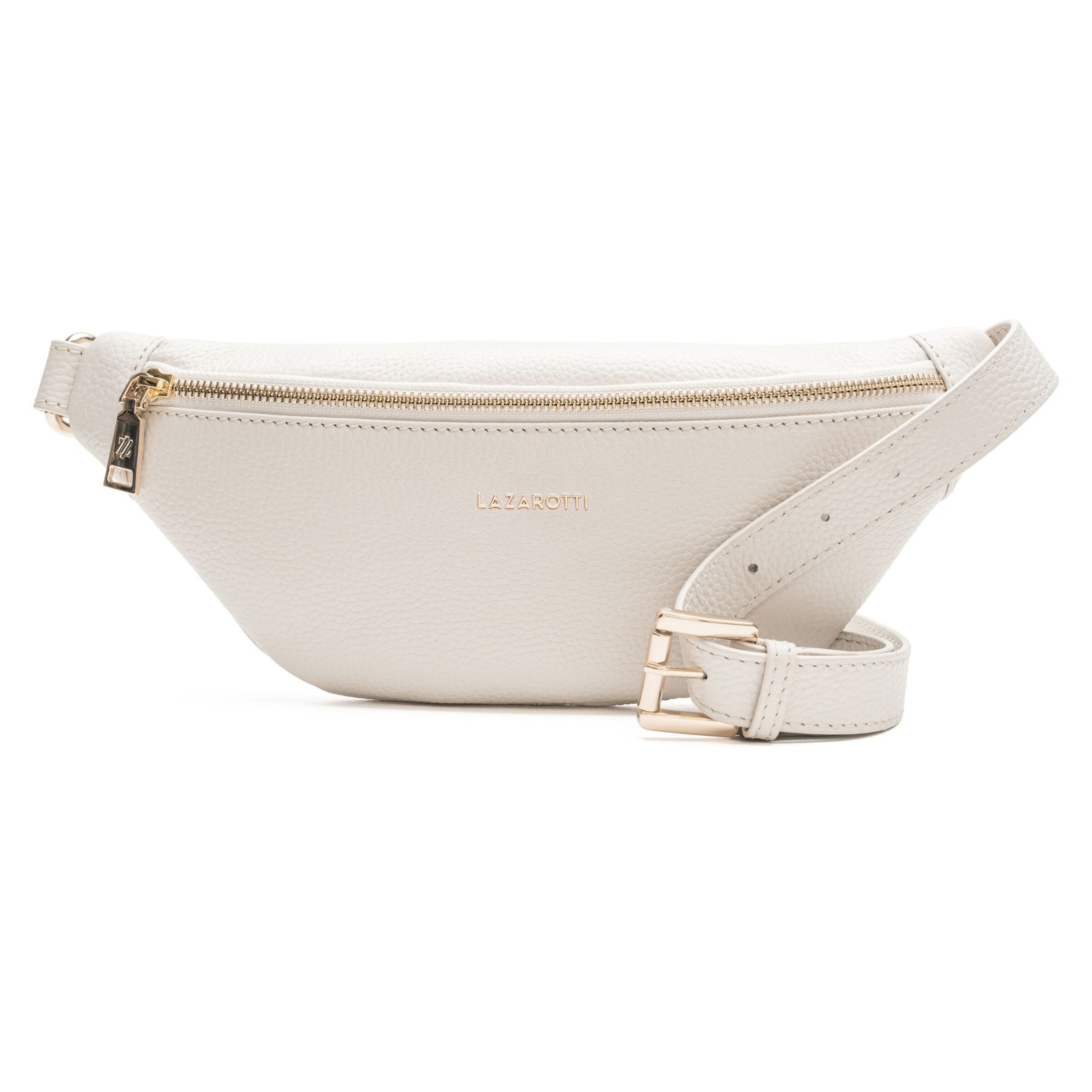 Marsupio 'Bologna Leather' di Lazarotti in bianco: frontale