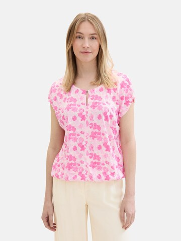 T-shirt TOM TAILOR en rose : devant