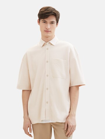 TOM TAILOR DENIM Comfort fit Button Up Shirt in White: front