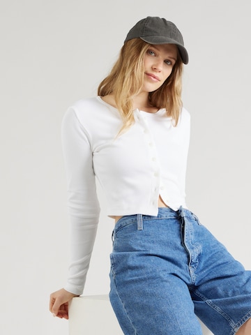 Calvin Klein Jeans Πλεκτή ζακέτα σε λευκό