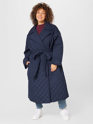 Tommy Hilfiger Curve Between-Seasons Coat 'Sorona' in Blue: front