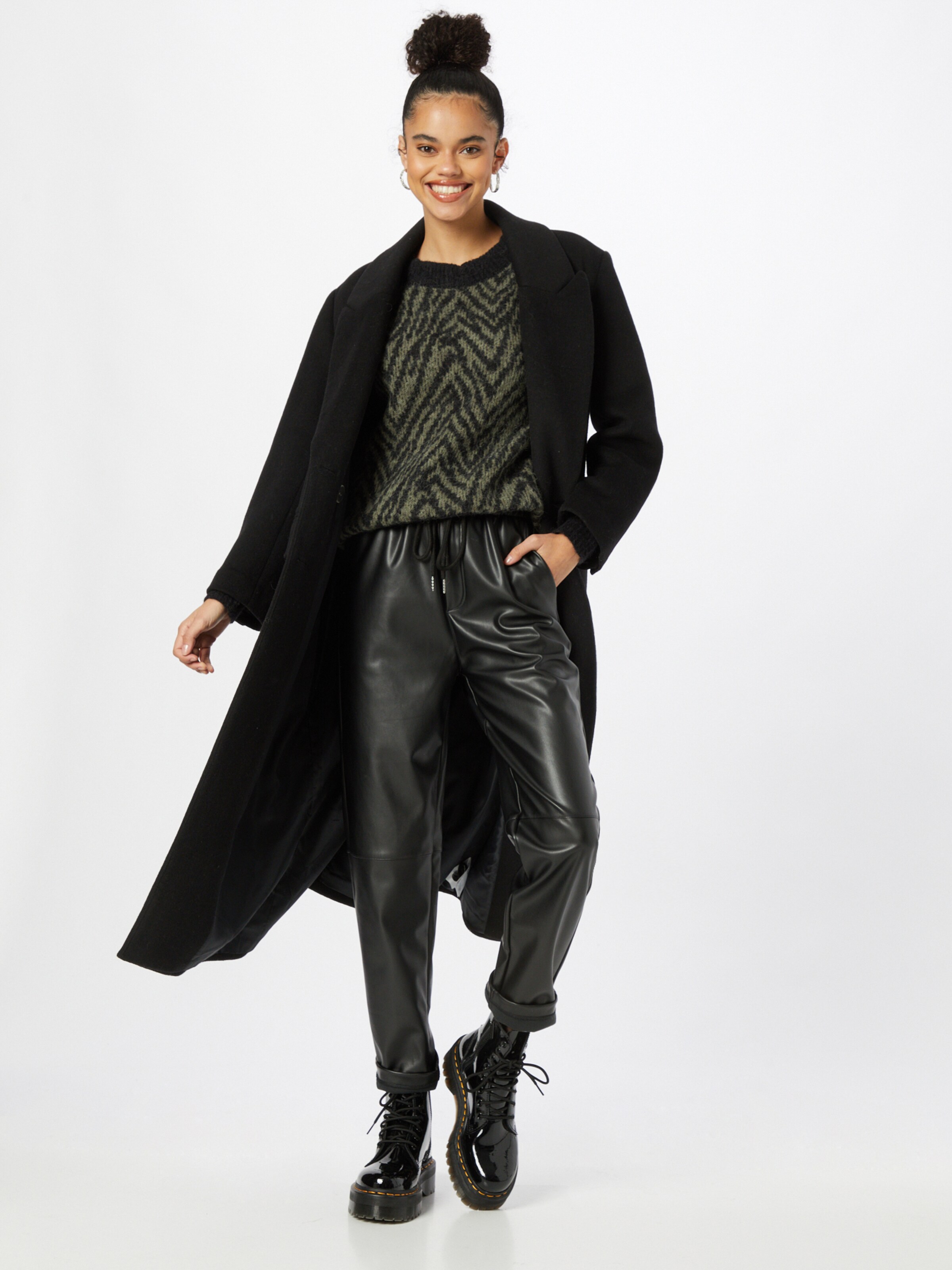 Frauen Pullover & Strick ICHI Pullover in Oliv, Schwarz - QE23314 Frauen Pullover & Strick ICHI Pullover in Oliv, Schwarz - QE23314