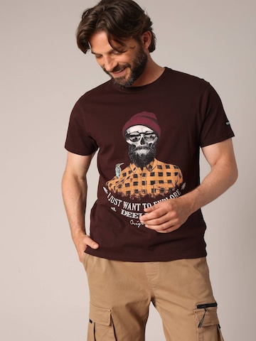 T-Shirt 'Tellson' Deeluxe en marron : devant