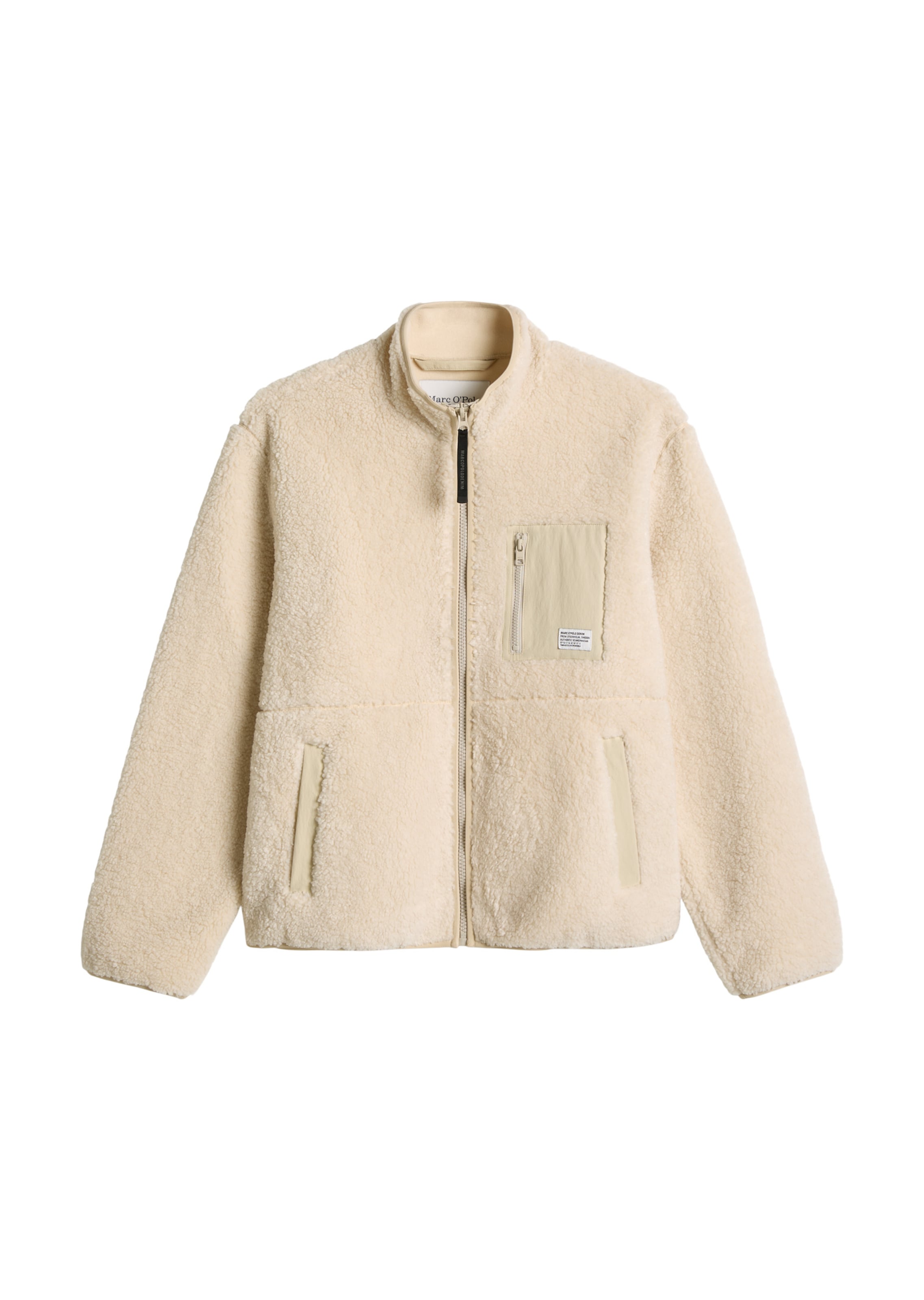 Marc O'Polo DENIM Fleece Jacket in Beige: front