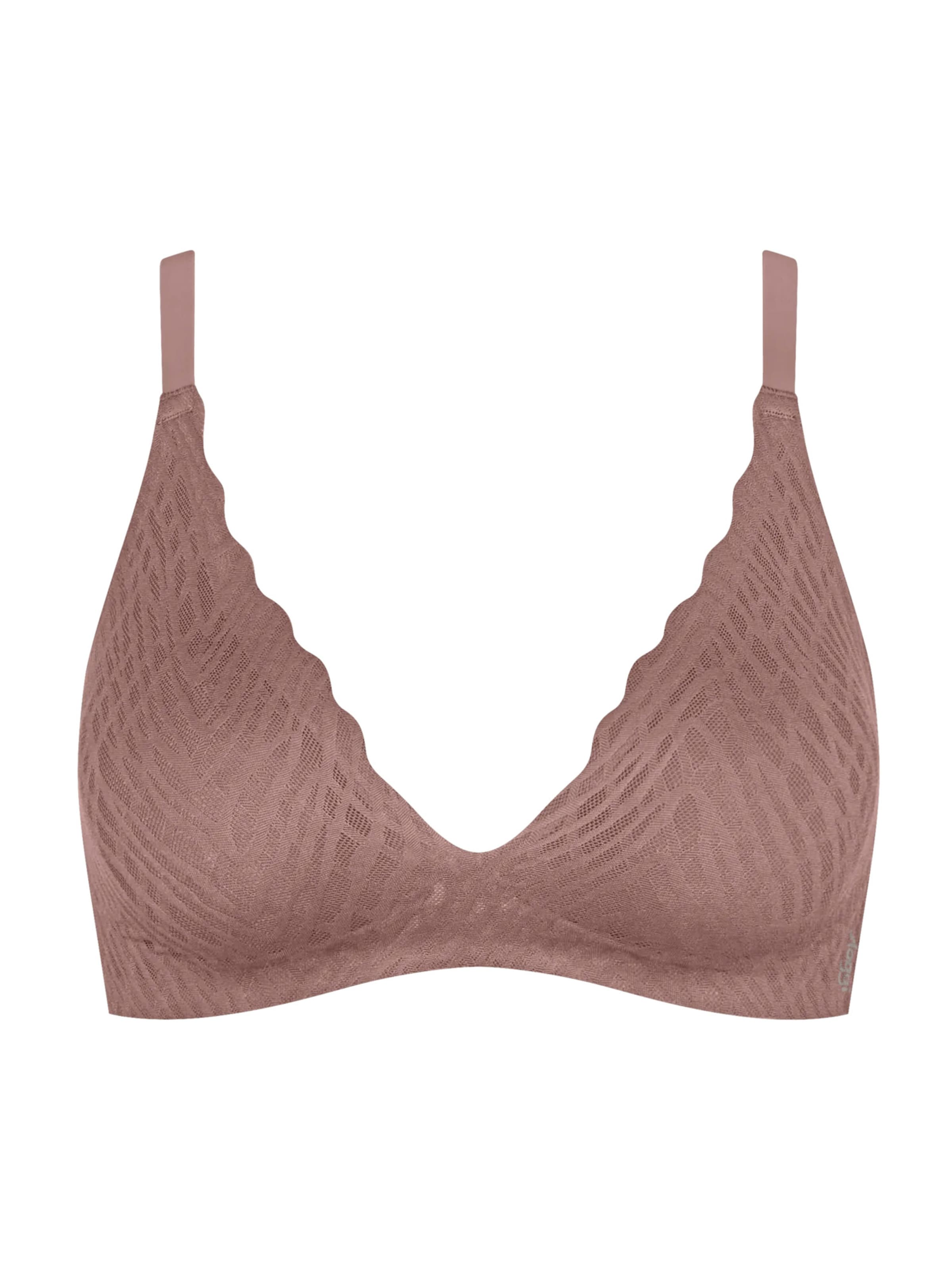 SLOGGI Trojúhelníková Podprsenka 'ZERO Feel Bliss THE UP' – hnědá: přední strana