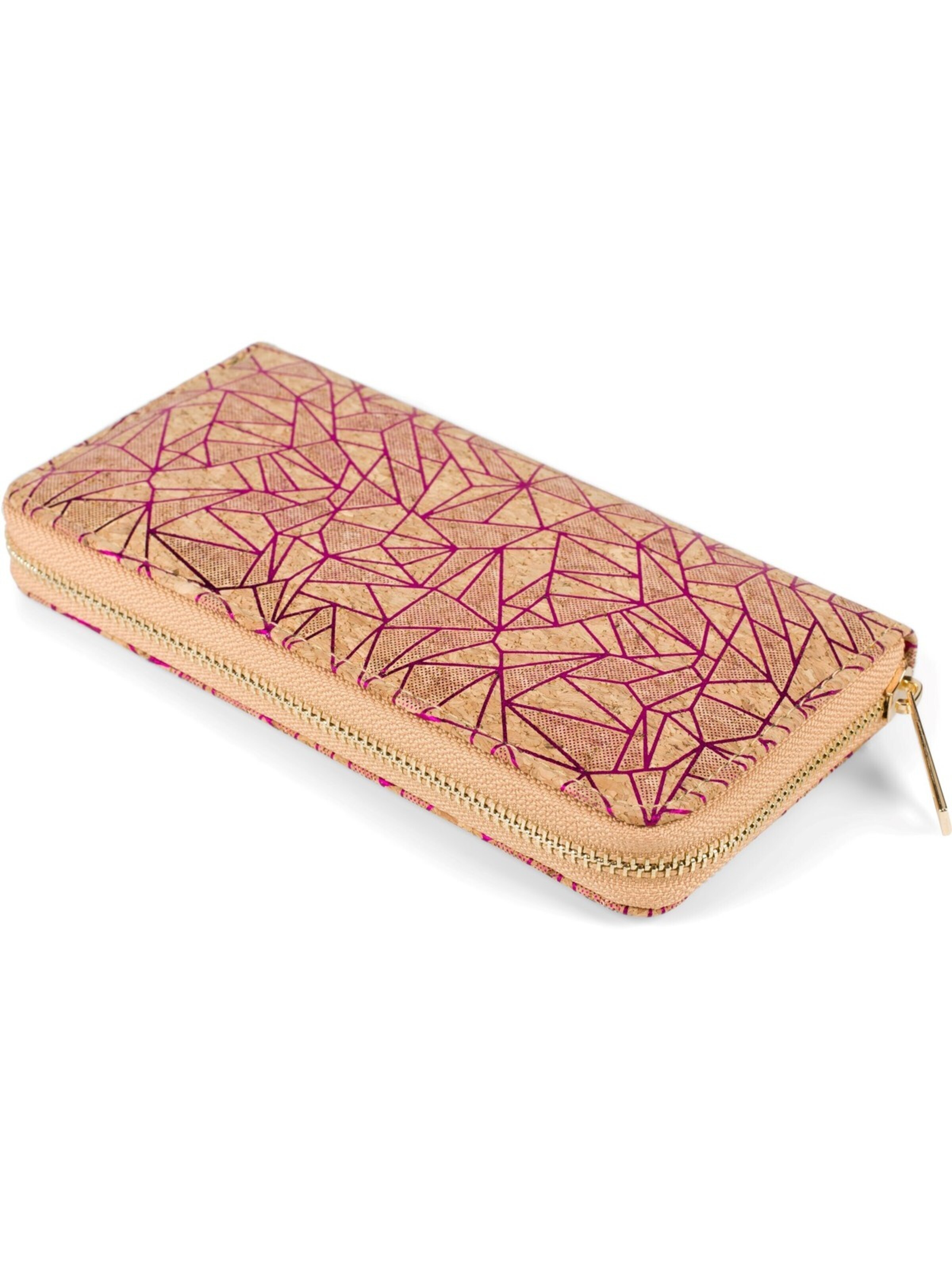styleBREAKER Portemonnaie 'Kork Geldbörse mit Prisma Muster'‌‌‌‌‌ in Pink
