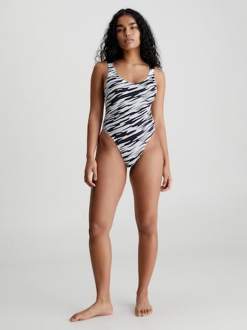 Calvin Klein Swimwear Balconette Swimsuit 'Intense Power' in Black