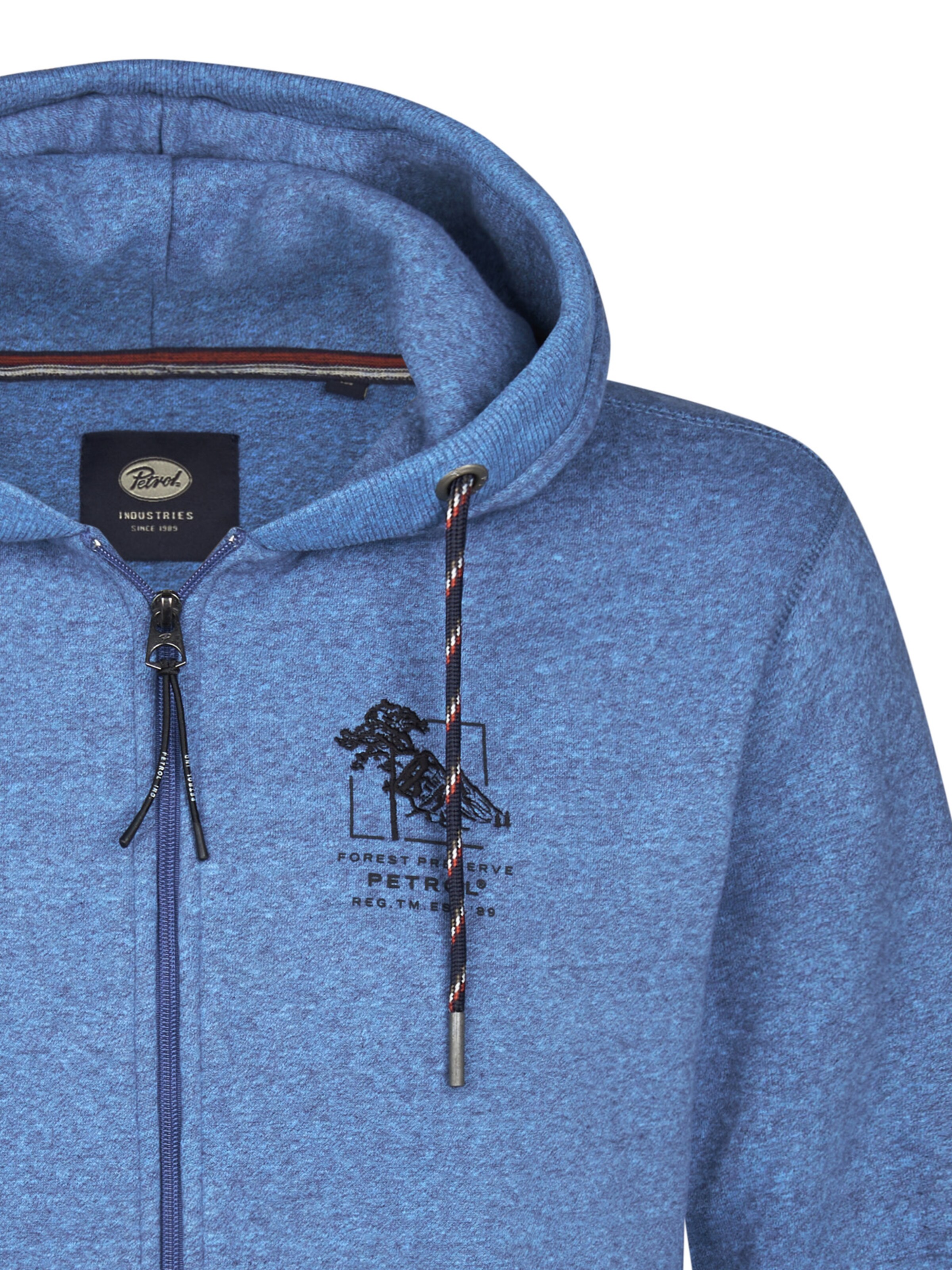 Petrol Industries Zip-Up Hoodie in Blue