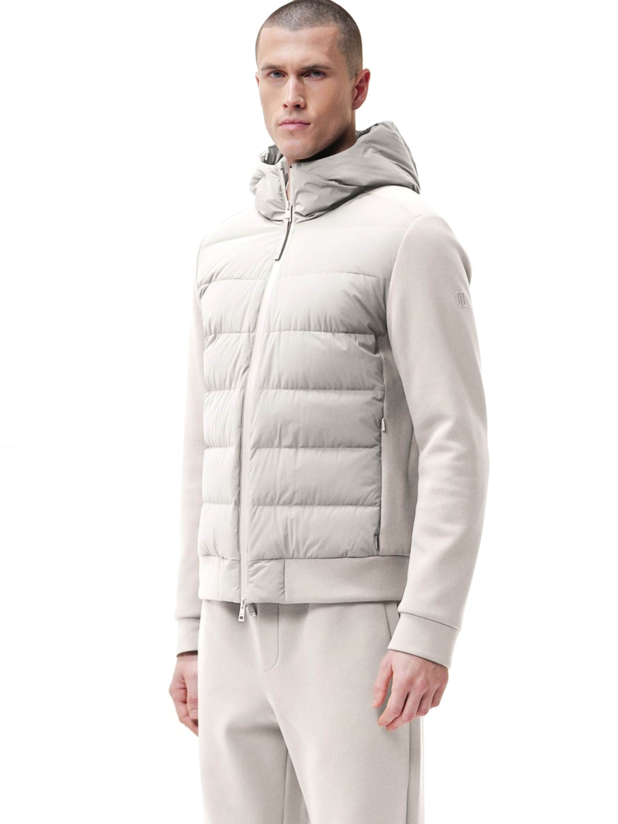 DUNO Winter jacket 'Padded bi-material hooded jacket' in Grey