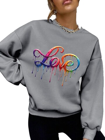 RMK Sweatshirt 'Love' in Grey