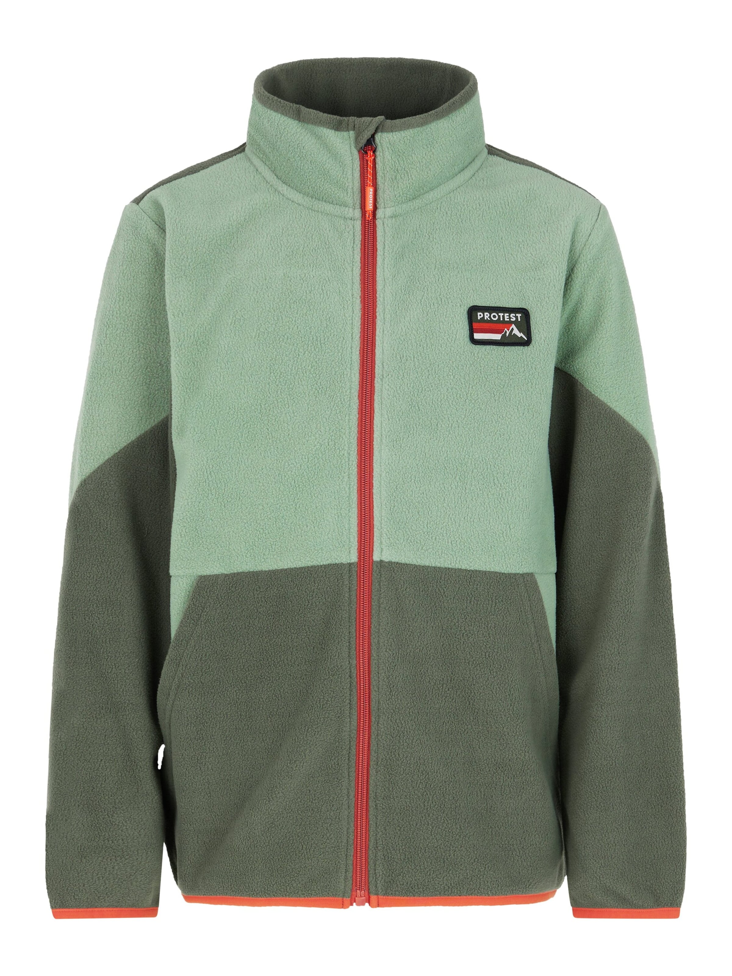 PROTEST Fleece jas 'PRTKUNO JR' in Groen: voorkant
