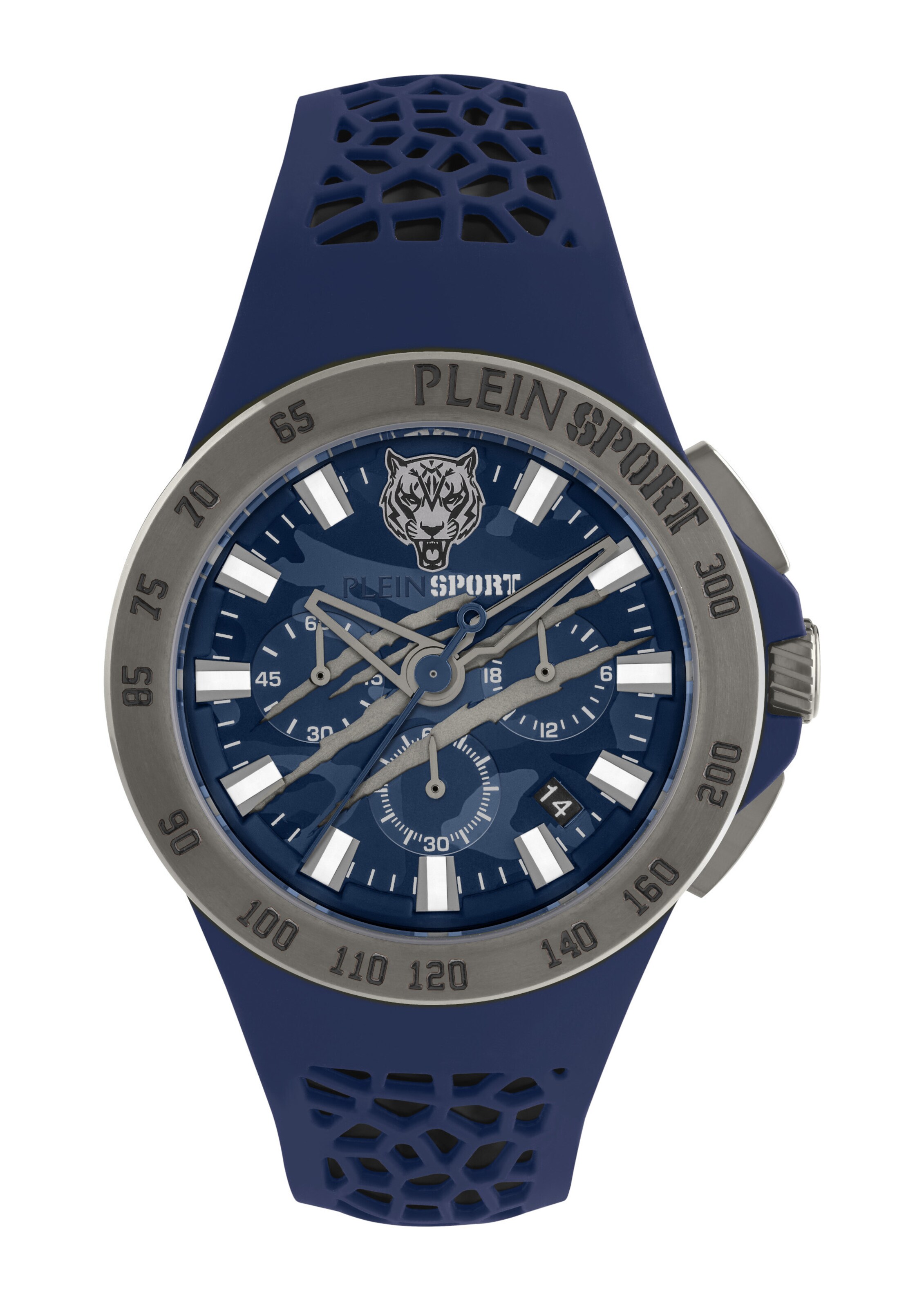 Plein Sport Analog Watch 'THUNDERSTORM' in Blue: front