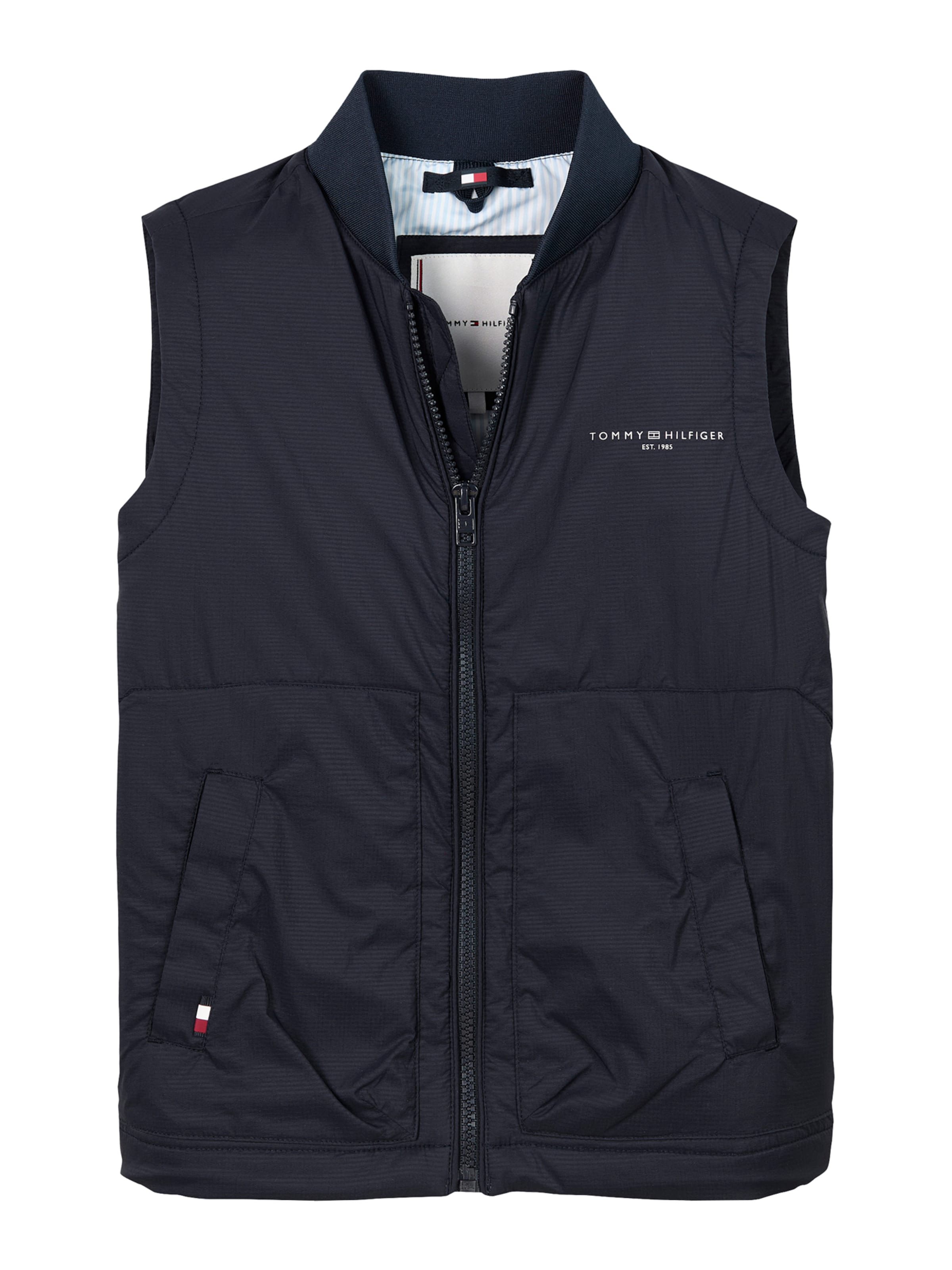 TOMMY HILFIGER Vesta – modrá: přední strana