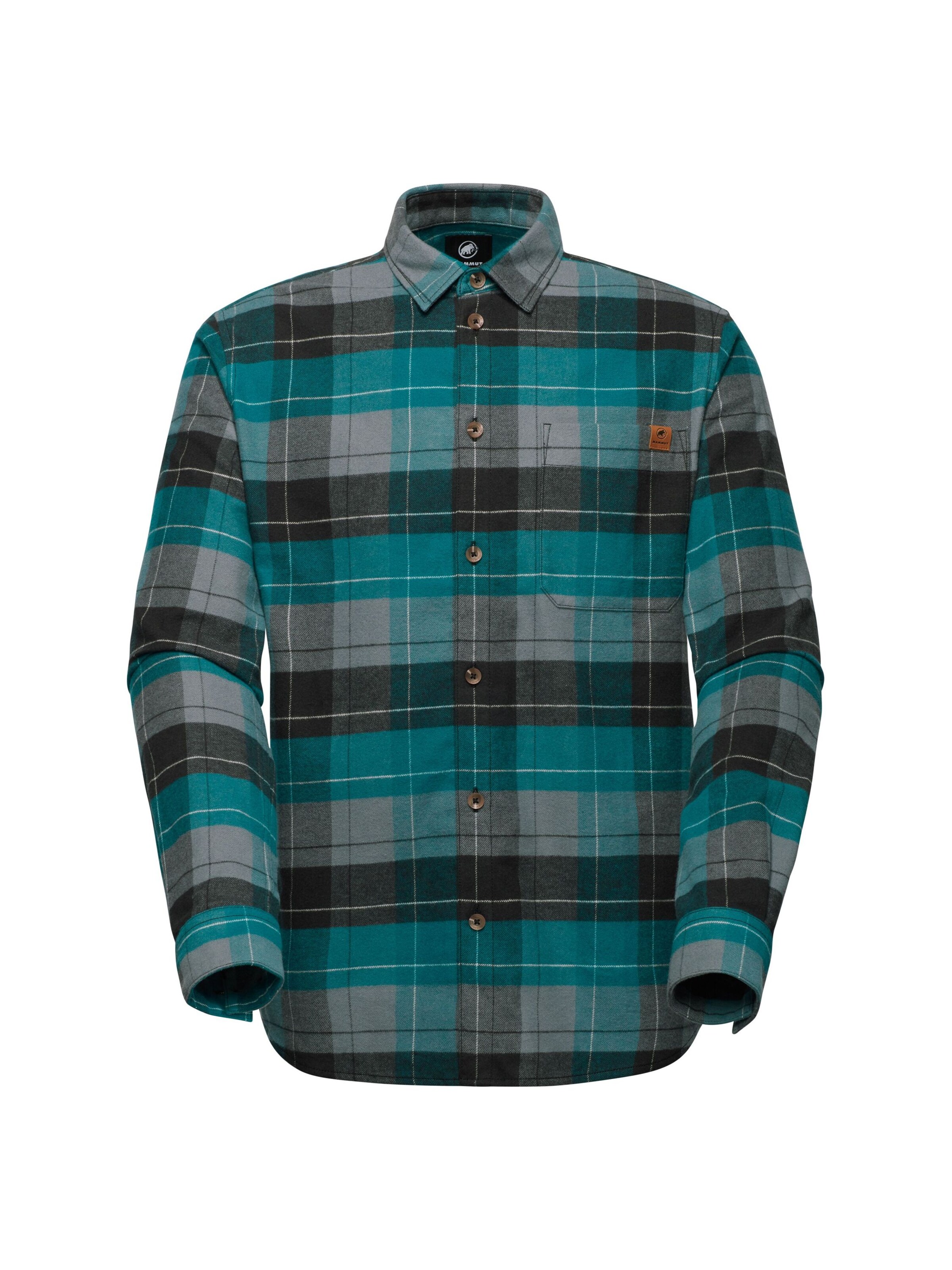 MAMMUT Regular fit Athletic Button Up Shirt in Blue: front