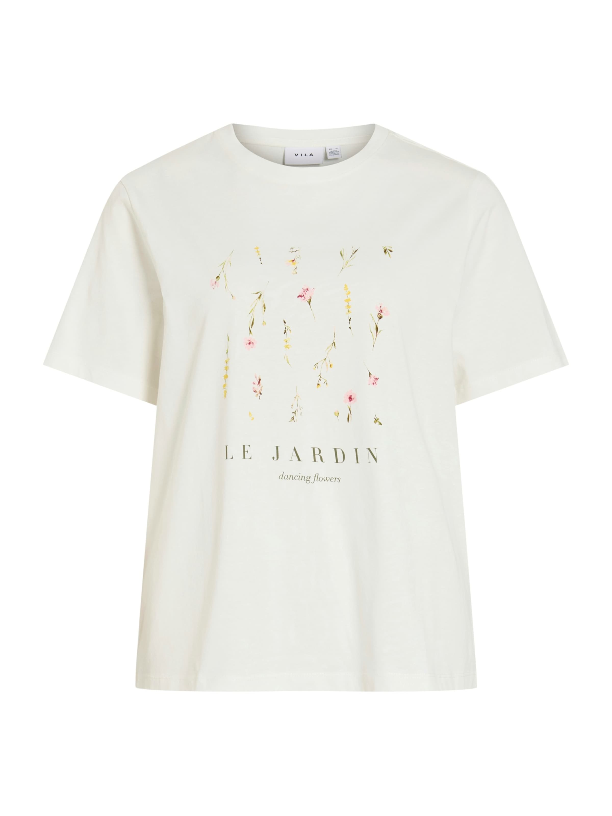 Tricou 'VISYBIL GARDEN' de la VILA pe alb: față