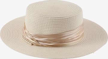 Cappello 'hat pearls' di Emilie collection in beige: frontale