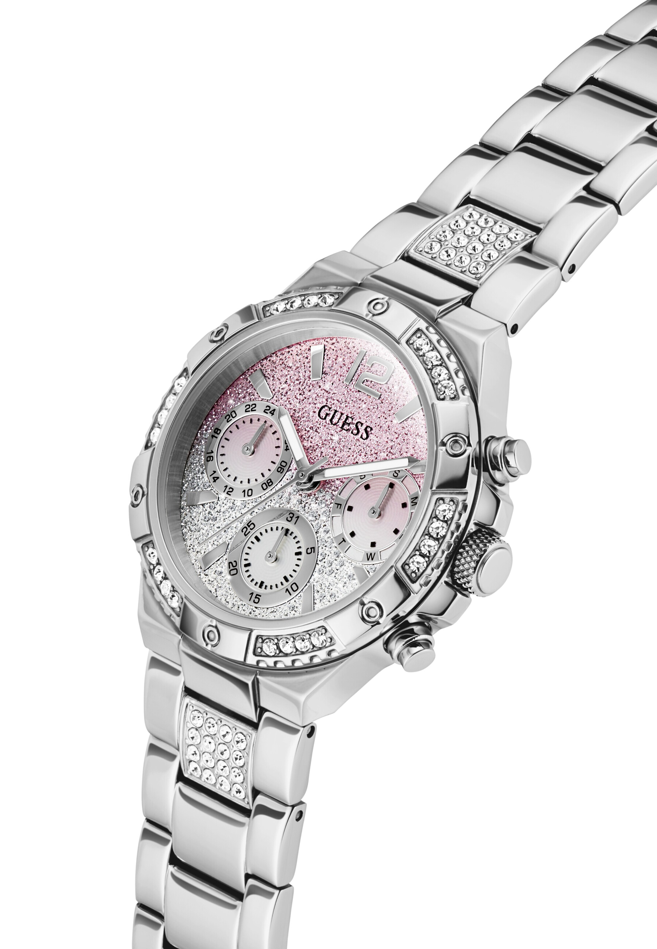 GUESS Uhr 'Harlow' in Silber