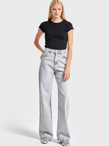 IT'S BASIC Regular Jeans 'EMMA Straight High Rise' in Grijs