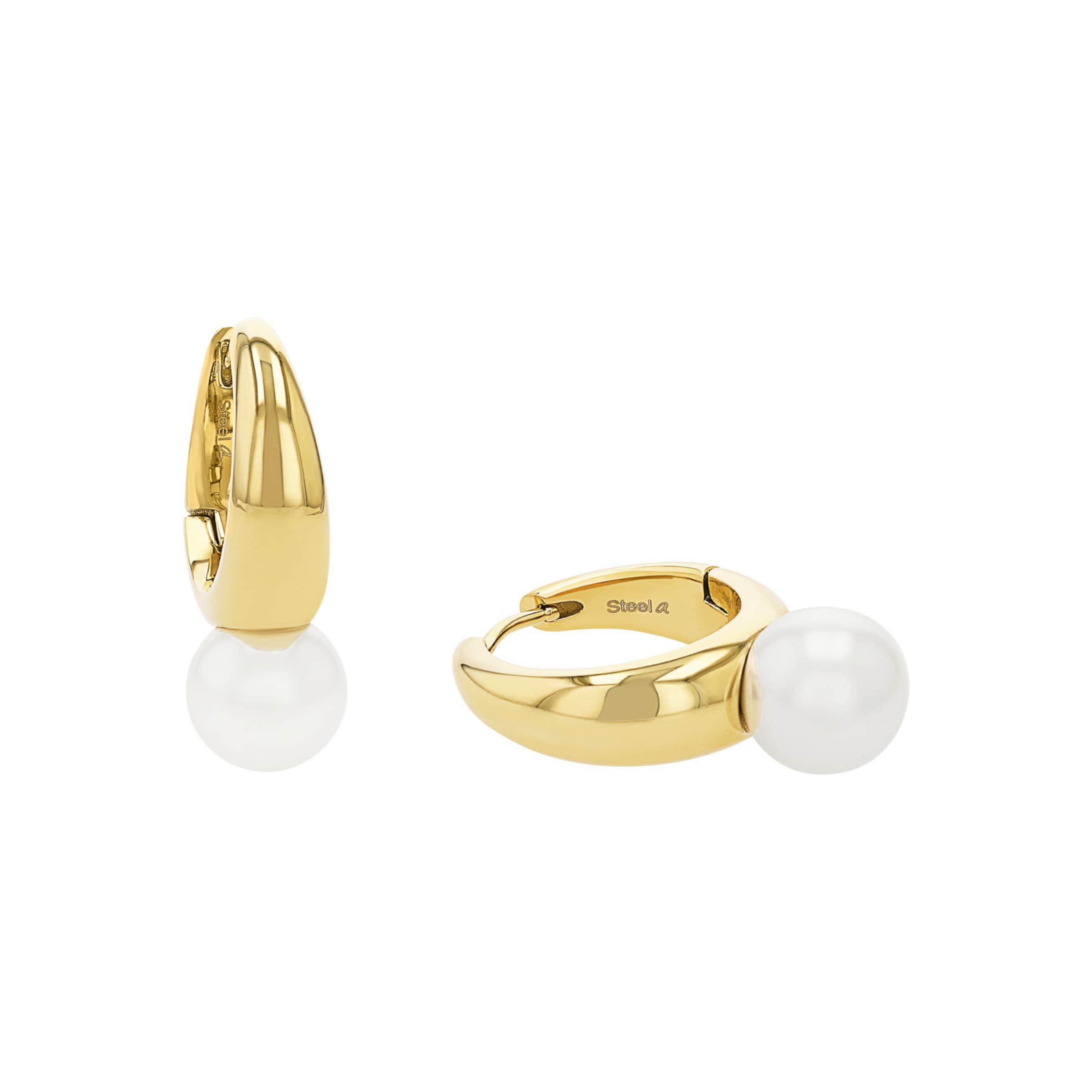 AMOR Earrings in Gold / Pearl white, Item view