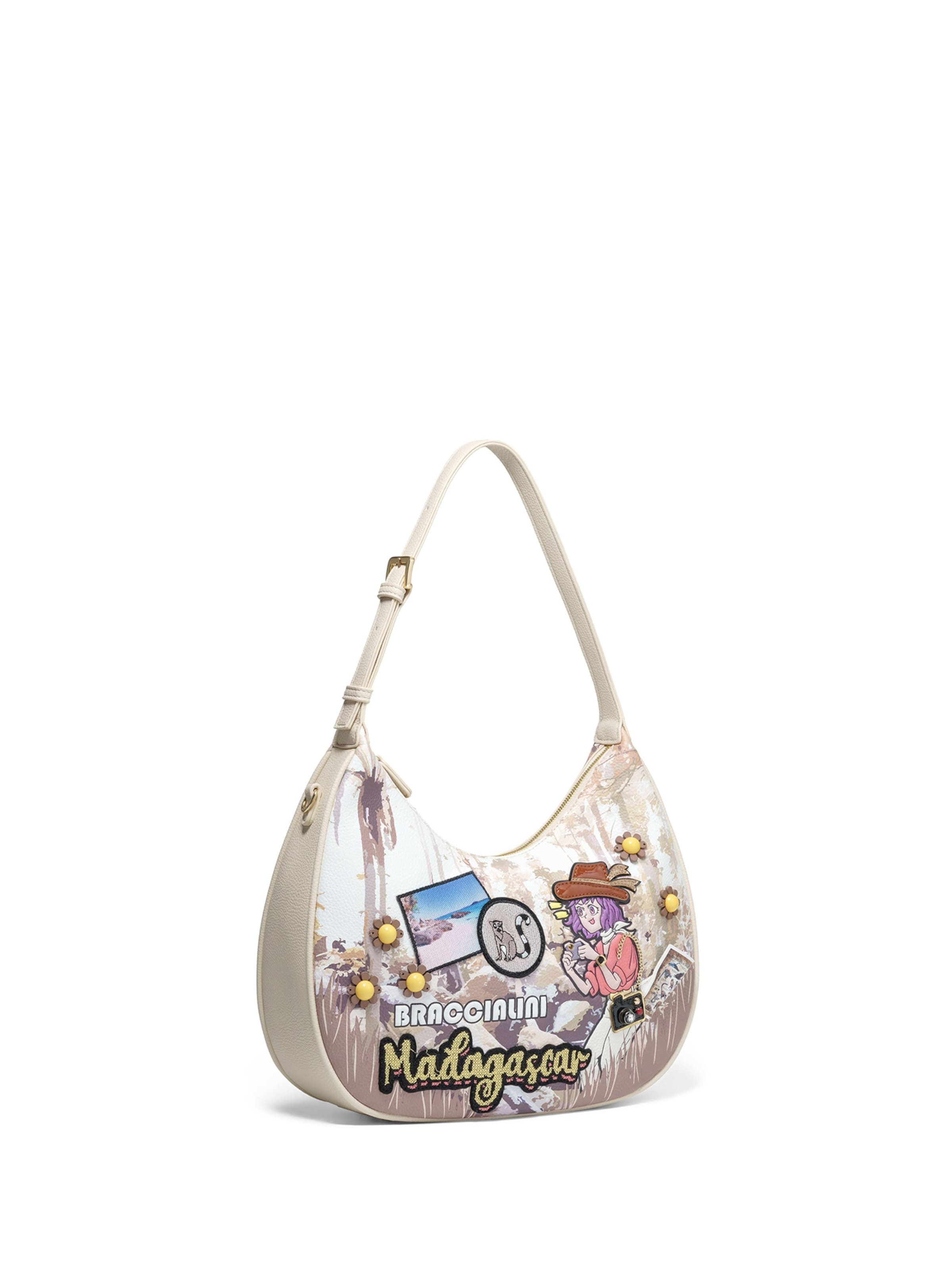 Borsa a spalla 'Etherea Plus' di Braccialini in bianco: frontale