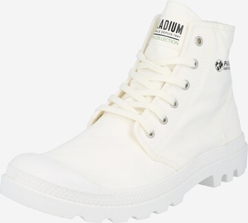 Palladium Lace-Up Ankle Boots 'PAMPA' in White: front