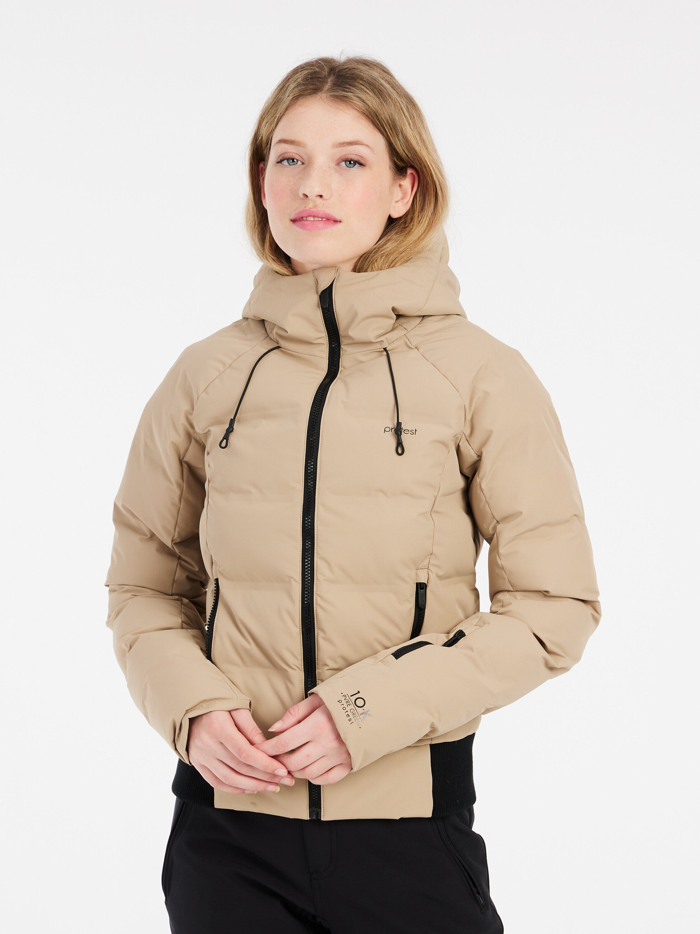 PROTEST Athletic Jacket 'PRTALYSUMI' in Beige: front