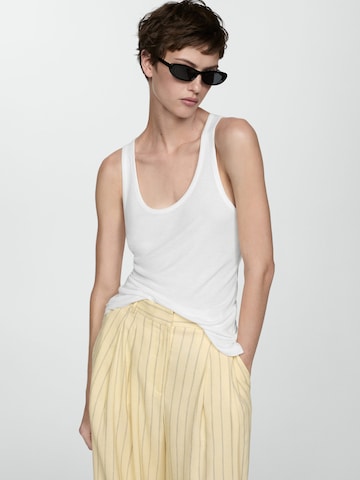 MANGO Top 'BOBAR' in White: front