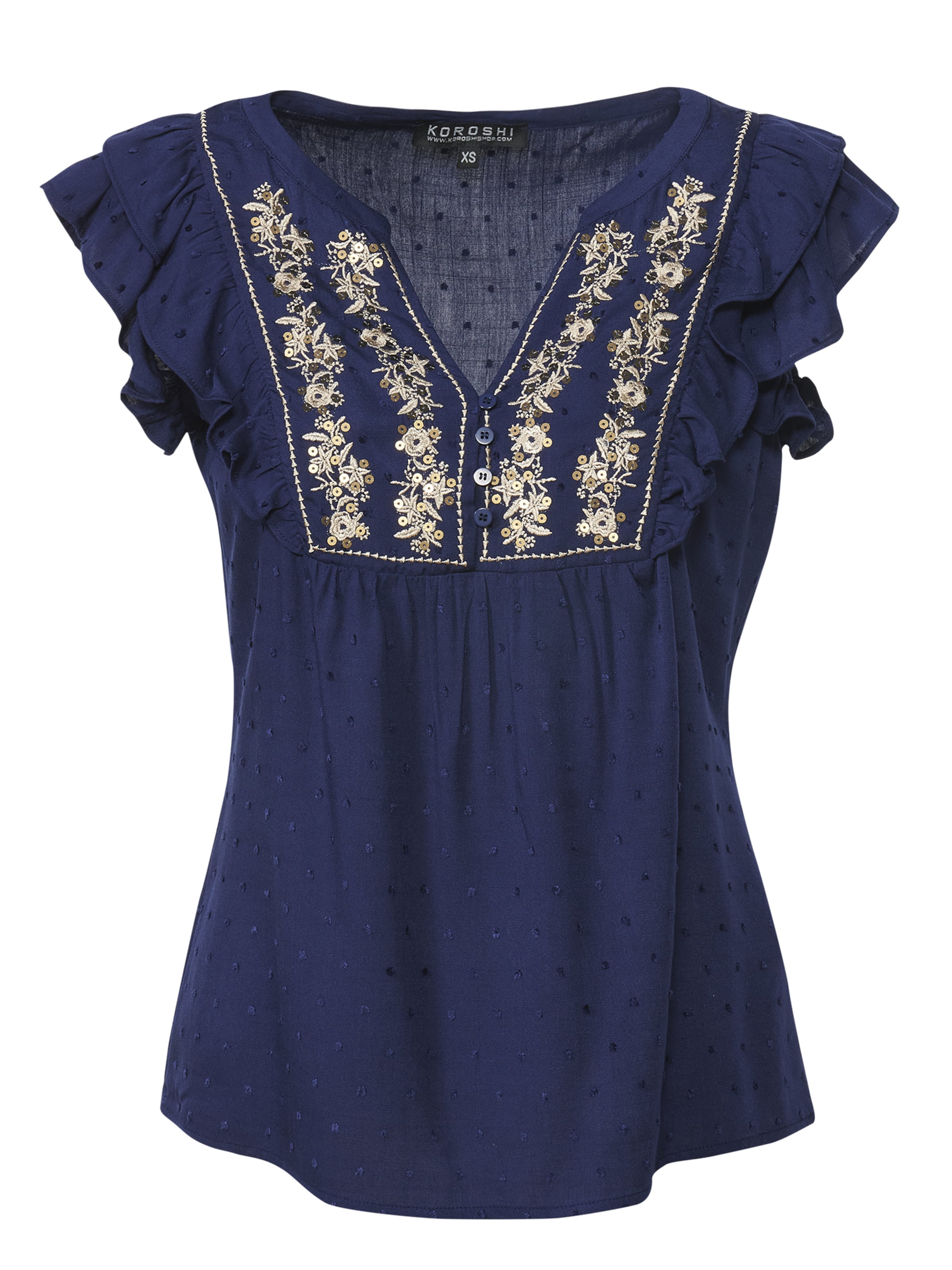 KOROSHI Bluse in Blau: Vorderseite