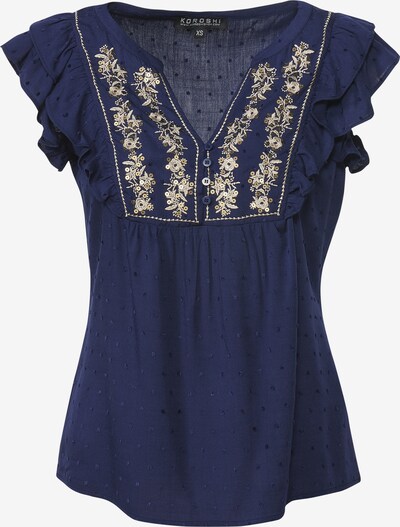 KOROSHI Bluse i beige / navy, Produktvisning