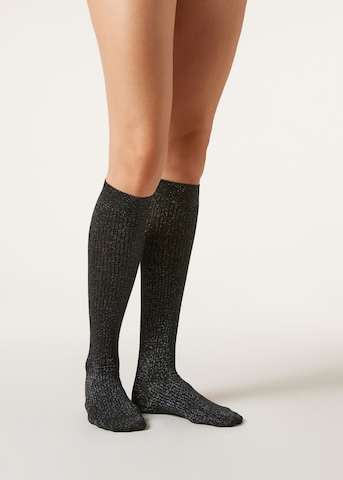 CALZEDONIA Knee High Socks in Grey