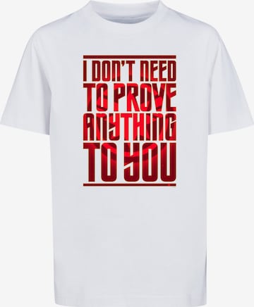 ABSOLUTE CULT Shirt 'Captain Marvel - Movie Prove Anything' in White: front