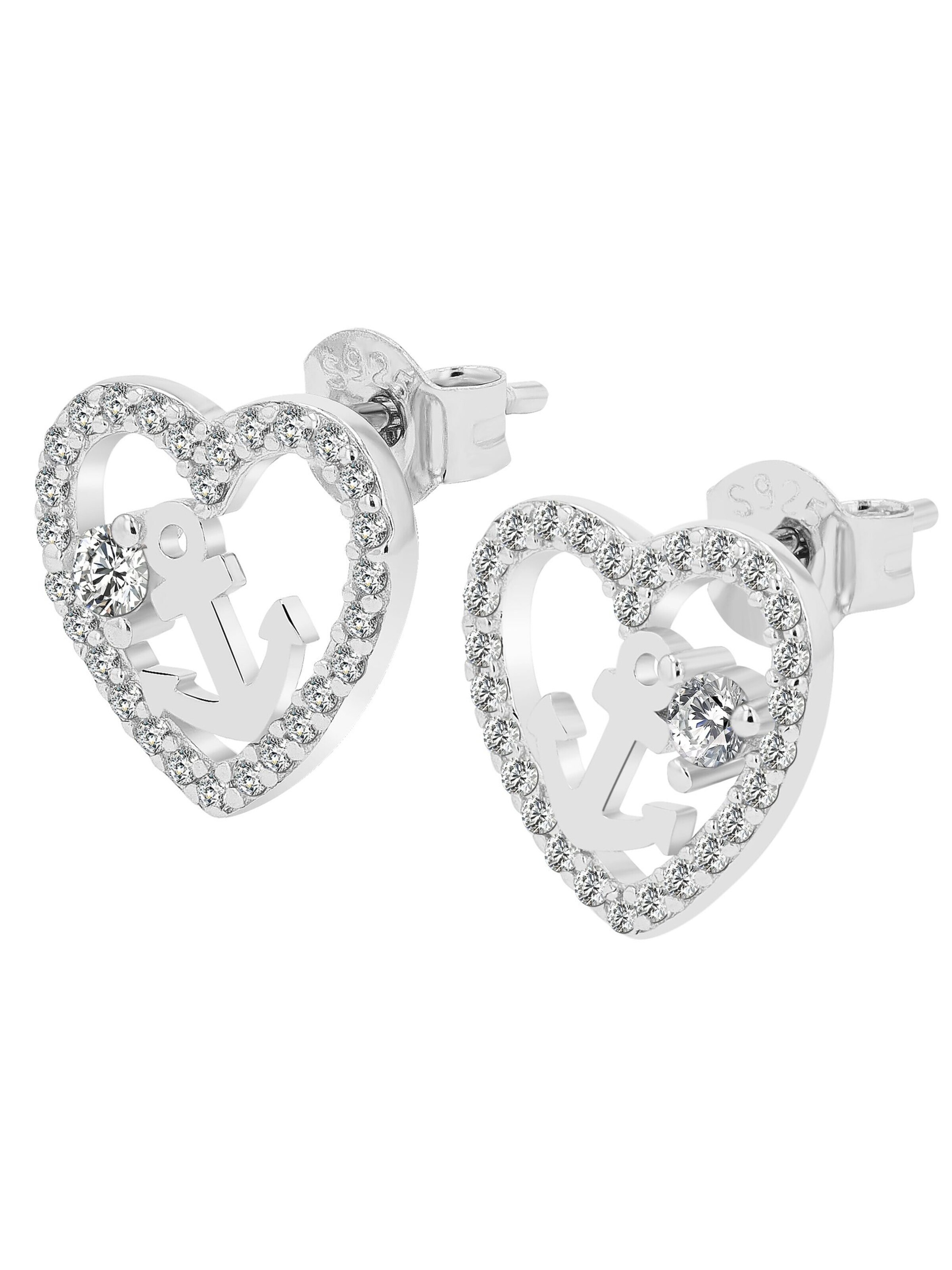 Akzent Earrings '"Yveline" aus 925 Sterlingsilber, rhodiniert, langlebig' in Silver