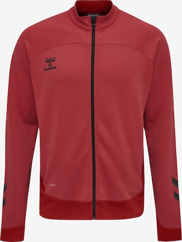 Hummel Athletic Zip-Up Hoodie 'Lead' in Red: front