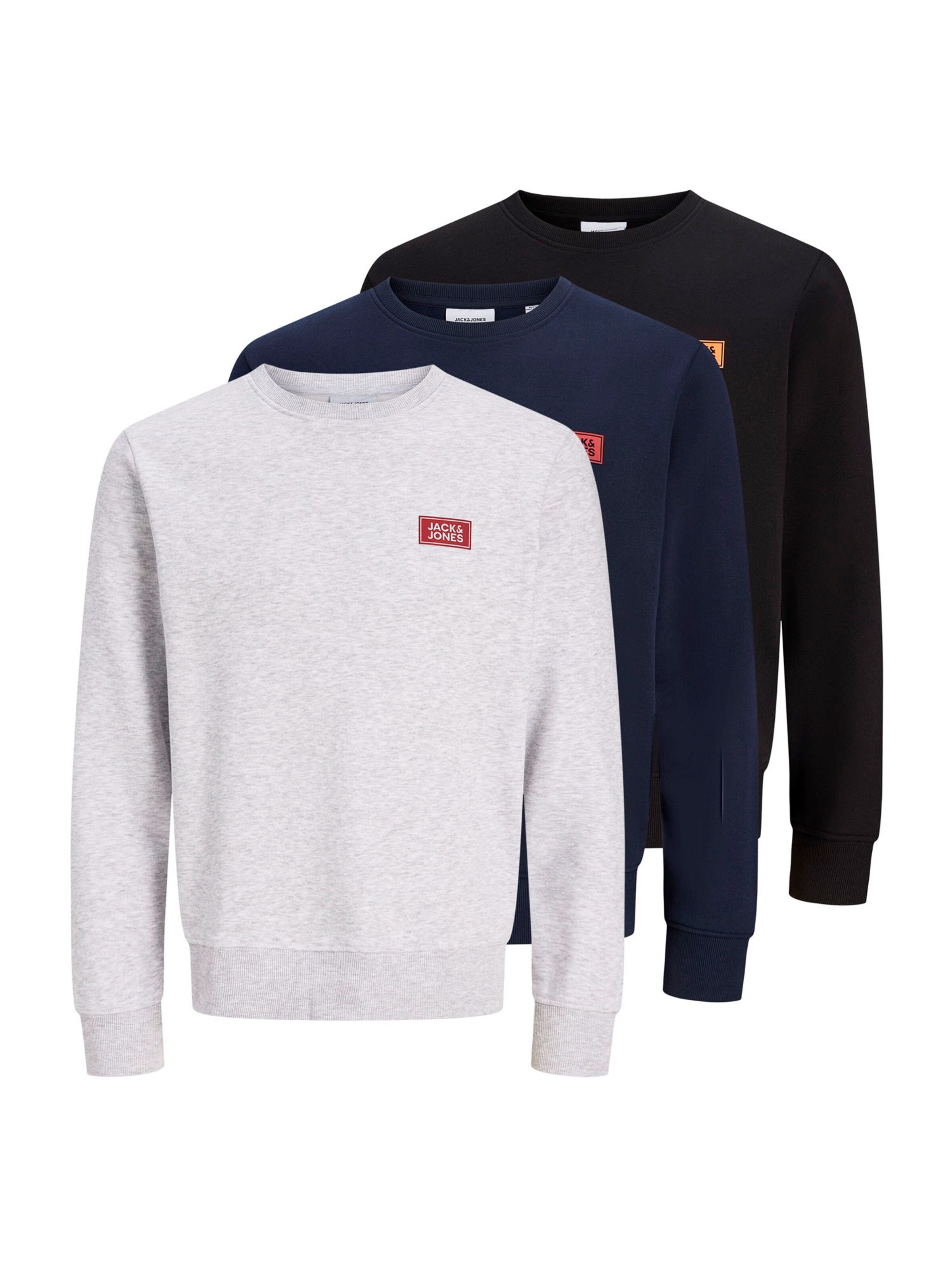JACK & JONES Sweatshirt 'JJRUSH' in XS in Navy / Light grey / Black, Item view