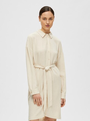 SELECTED FEMME Shirt Dress 'VIVA-TONIA' in Beige: front