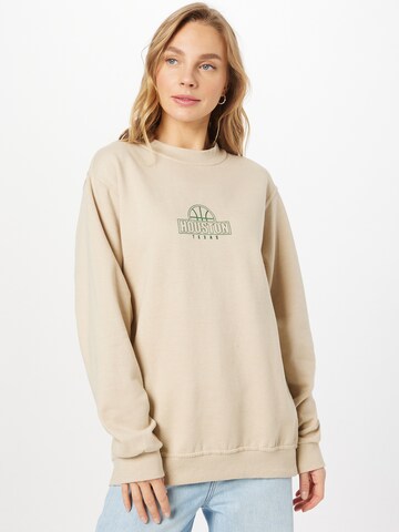 Nasty Gal Sweatshirt 'Houston' in Beige: predná strana