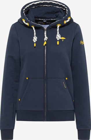 Schmuddelwedda Zip-Up Hoodie in Blue: front